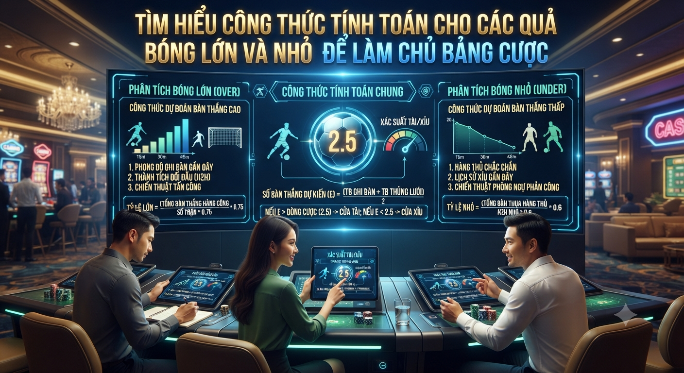công thức tính toán cho các quả bóng lớn và nhỏ